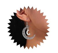 Inilbran Orecchini Boho Mezzaluna Argento Luna Celtica Vintage Crescente Pendenti Grande Luna Celeste Gioielli Donne Ragazze