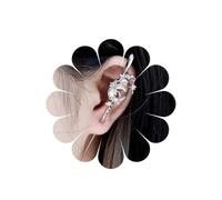 Inilbran Orecchini punk Moon Ear Crawler Vintage Crescent Moon Ear Needle Piercing Orecchini Black CZ Moon Ear Bar Wrap Orecchini Luna Edgy Ear Pin Singoli Orecchini Gioielli per le donne, Zinco