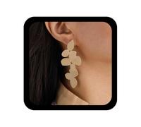 Inilbran Punk Esagerare Foglia Penzolare Orecchini Vintage Cluster Foglia Orecchini D'oro Irregolare Geometrica Goccia Orecchino Lampadario Metallo Foglie Perno Orecchino Gioielli Per Le Donne