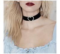 Inilbran Punk Largo Velluto Nastro Girocollo Collana Nero Raso Collana Girocollo Gotico Colletto Nero Collana Vintage Cuore di Cristallo Collana Gioielli per Donne e Ragazze