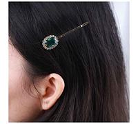 Inilbran Vintage Smeraldo Crystal Hair Clips Smeraldo Strass Capelli Spille Barrettes Verde Crystal Hairpin Barrette Lucido Cz Capelli Pin Fermaglio Decorativo Bobby Pins (verde Scuro)