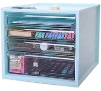ININOSNP Armadietto classificatore con cassetti trasparenti, armadio da scrivania multi-spazio da tavolo, 4 ripiani con cassetti