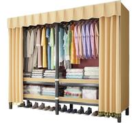 ININOSNP Armadio Pieghevole in Acciaio Armadio 130cm/150cm/180cm Armadio Portatile for Camera da Letto Appeso Moda(Yellow-130cm/51in)