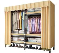 ININOSNP Armadio Pieghevole in Acciaio Armadio 130cm/150cm/180cm Armadio Portatile for Camera da Letto Appeso Moda(Yellow- 150cm/59in)