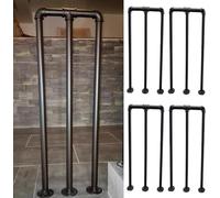 ININOSNP Corrimano for ringhiera a Forma di U/a Forma di M. Corrimano for Tubi in soffitta in Ferro Nero Industriale for Ponte Portico(M Shape-4 PCS,95cm)