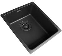 ININOSNP da Incasso Lavello da Cucina sottotop in Acciaio Inossidabile a Una Vasca con Gruppo di Scarico(A,34 * 38cm)