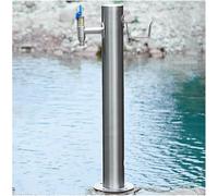 ININOSNP Fontana da Esterno Colonna d'Acqua da Giardino in Acciaio Inox for Esterni con Rubinetto antigelo montata a Pavimento(with Style 4 Faucet,20.5x86CM)