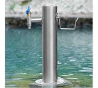 ININOSNP Fontana da Esterno Colonna d'Acqua da Giardino in Acciaio Inox for Esterni con Rubinetto antigelo montata a Pavimento(with Style 4 Faucet,20.5x50CM)