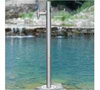 ININOSNP Fontana da Esterno Colonna d'Acqua da Giardino in Acciaio Inox for Esterni con Rubinetto antigelo montata a Pavimento(with Style 4 Faucet,13x86CM)