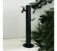 ININOSNP Fontana da Esterno Colonna d'Acqua Verticale da Giardino in Acciaio Inossidabile 304 con Supporto for Tubo Flessibile - Rubinetto antigelo for Esterni(Black,A Style)