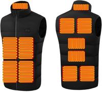 ININOSNP Giacca riscaldata Gilet riscaldato for Donna, Gilet riscaldato Leggero con 3 impostazioni di Calore, 15 Zone di Riscaldamento Regolabili, Batteria Non Inclusa.(11 Zone Noir,4XL)