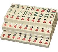 ININOSNP Mahjong Mahjong avorio di fascia media con 144 piastrelle incise intrattenimento Mahjong a mano for la casa