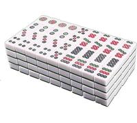 ININOSNP Mahjong Mahjong cinese di alta qualità con 144 piastrelle incise Mahjong manuale for uso domestico(Green,42#)