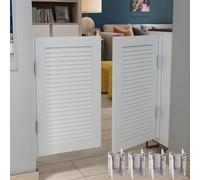 ININOSNP Porta a Doppia Anta for Interni con Cerniere for carichi Pesanti, Porte d'ingresso del Salone del Bar a Chiusura Automatica, Design otturatore delle Porte divisorie(White,W 75cm (29 1/2"))