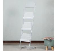 ININOSNP Portariviste a 3 Livelli, espositore for opuscoli in Metallo, Organizer for scaffali for Letteratura sul Pavimento del Soggiorno/Officina/Ufficio/Biblioteca (Colore: Nero) (Color : White)
