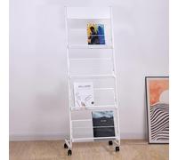 ININOSNP Portariviste a scorrimento for la casa, il soggiorno, espositore for brochure a 4 livelli, organizzatore di opuscoli/poster/letteratura, (Colore: Nero) (Color : White)