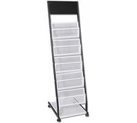 ININOSNP Portariviste, Sei Livelli di archiviazione categorizzati, rotelle mobili, Installazione Semplice, Supporto for opuscoli con Display a Forma di L