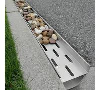 ININOSNP Scarico for Patio in lastra di Pietra for drenaggio Laterale di lastre di Cemento/Patio/Giardino con Copertura Superiore in ciottoli Alta(100x16x25cm)