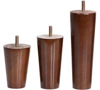 ININOSNP Set di 4 mandrini for mobili in legno massello filettati M10 gambe for mobili in legno tavolo e sedie for divano conici in noce (Color : Straight, Size : 25cm/9.8inch)