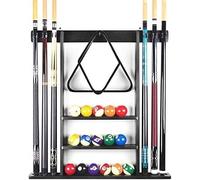 ININOSNP Stabile Porta Stecche da Pavimento Supporto for Stecche da Biliardo Multi-Montaggio - Supporto da Pavimento, da Parete e Indipendente a 6 Fori (Nero)