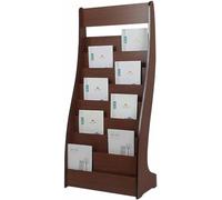 ININOSNP ZIMGOD Organizzatore di riviste a 8 Livelli, espositore for Letteratura in Legno Resistente, Sala d'attesa/Area Reception/Porta brochure Scolastiche (Colore: Marrone) (Color : Brown)