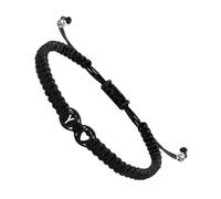 Initial Bracelet For Women - Stainless Steel Adjustable Standard Size | Couple Heart Design Charm Bracelet, 26 Letters Initial Jewelry Gift For Boys Girls, Handmade Friendship Bracelets | Gift Use