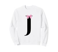 Initial J Letter Name Coquette Monogram with Pink Bow Felpa