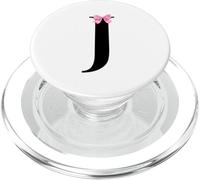Initial J Letter Name Coquette Monogram With Pink Bow PopSockets PopGrip per MagSafe