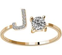 Initial Letter Alphabet Rings, Fashionable A-Z Rings Letter Ring Open Adjustable Women Statement Ring Party Ring Nice processing