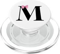 Initial M Coquette Monogram Letter With Pink Bow PopSockets PopGrip per MagSafe