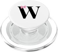 Initial W Letter Coquette Monogram Name With Pink Bow PopSockets PopGrip per MagSafe