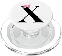 Initial X Coquette Letter Name Monogram With Pink Bow PopSockets PopGrip per MagSafe
