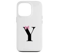 Initial Y Name Coquette Monogram Letter With Pink Bow Custodia per iPhone 13 Pro