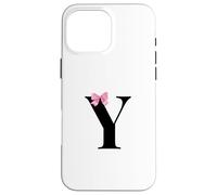Initial Y Name Coquette Monogram Letter With Pink Bow Custodia per iPhone 16 Pro Max