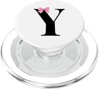 Initial Y Name Coquette Monogram Letter With Pink Bow PopSockets PopGrip per MagSafe