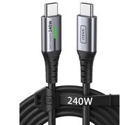 INIU 240W Cavo di Ricarica USB C a USB C, Cavo di Ricarica PD Tipo C 2m, Super Ricarica Veloce per Telefono 16, MacBook, iPad Pro, Samsung S23/S22 Ultra, Steam Deck, HP EliteBook ecc.