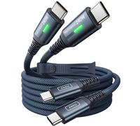 INIU Cavo USB C da 240 W, [2 pezzi, blu, 2 m] PD di ricarica rapida da USB C a USB C, in nylon intrecciato per iPhone 17 16 15 Pro Max Samsung S25 Ultra Pixel 10 iPad Pro MacBook Air ecc.