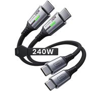 INIU 240W Cavo USB C a USB C, [2Pezzi 0.3m] PD3.0 Cavo USB Type-C Ricarica Rapida, Nylon Cavo USBC per iPhone 17 16 Pro Max, MacBook Air iPad Pro, Samsung S25 Ultra, Pixel 10, Steam Deck Switch ECC.