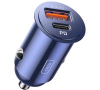 INIU Carica Batteria per Auto, 60W Total Presa Accendisigari USB C PD & QC 3.0 Fast Charging Caricabatterie, Caricatore Auto Compatibile con iPhone 16 15 14 13 12 Pro Max iPad Samsung S23 Tablet, Blu