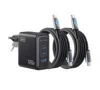 Iniu, Caricatore da Muro USB-A / 2 USB-C 100W con Cavo USB-C Ultra Rapido, Nero