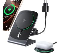 INIU Caricatore Wireless iPhone 15W, Certificato Qi2 Compatibile con Mag-safe Rapido Base di Ricarica, Wireless Charger per iPhone 16 Pro/15 Plus/14/13/12 Series.
