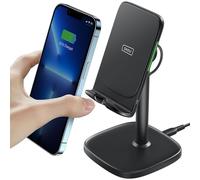 INIU Caricatore Wireless Phone Stand, 15W Certificato Qi Ricarica Rapida di Adujstable Wireless Charger Holder Indicatore Adattivo Supporto per iPhone 15 14 13 12 11 Samsung Galaxy Xiaomi Google LG