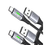 INIU Cavo USB C, [1 m + 1 m] tipo C 3,1 A, cavo di ricarica USB a USB C, cavo di ricarica veloce, in nylon, cavo di ricarica USB-C lungo, per iPhone 17, 16 Pro Max, Samsung Galaxy S25, S24, Google