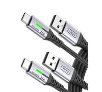 INIU Cavo USB C, [2 m, 2 pezzi] 3.1A cavo di ricarica USB C nylon intrecciato cavo di ricarica rapida USB a USB C per iPhone 17 16 15 Pro Max Samsung S25 S24 Ultra Pixel 7 iPad Air MacBook Air ecc