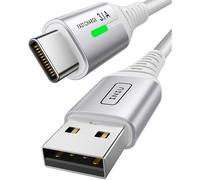 INIU Cavo USB C 2m in Nylon - Ricarica Rapida 3,1A Tipo C Bianco per iPhone 16, 15 Pro, Samsung Galaxy S21, S20, S10, Note