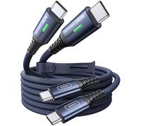 INIU Cavo USB C da 240 W, [2 pezzi, blu, 2 m] PD di ricarica rapida da USB C a USB C, in nylon intrecciato per iPhone 17 16 15 Pro Max Samsung S25 Ultra Pixel 10 iPad Pro MacBook Air ecc.