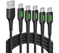 INIU Cavo USB C Type-C, [5 Pezzi 1 + 1 + 1,8 + 1,8 + 3 m] 3,1A QC Cavo USB Type C in Nylon di Ricarica Rapida, Caricabatteria Tipo C di Sincronizzazione Dati Compatibile con iPhone 15 Samsung S21 ECC.