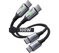 INIU Cavo USB C USB C 100W, [2 Pezzi 0,3m+0,3m] Cavo USB Type-C PD 5A Ricarica Rapida QC 4.0 Nylon Cavo Tipo C Caricabatterie Cellulare per iPhone 17 16 Pro Max Samsung S25 S24 iPad MacBook Pro Xiaomi