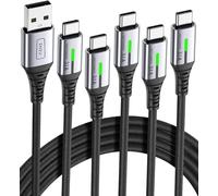 INIU Cavo USB Type-C [5 Pezzi], Cavetto USB C 3,1A Ricarica Rapida, Nylon Cavo USB A USB C per Caricabatterie per iPhone 16 15 Samsung Galaxy S21 S20 S9 Note 10 Google Pixel ECC (1m+1m+2m+2m+0.5m)