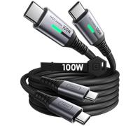 INIU Cavo USB Type-C to Type [2 Pezzi 2+2m] 100W PD 5A Cavo USB C USB C QC4,0 Nylon di Ricarica Rapida Tipo C a USB C compatibili con Samsung S21 S20 Note iPad MacBook Pro Huawei Xiaomi Nintendo.